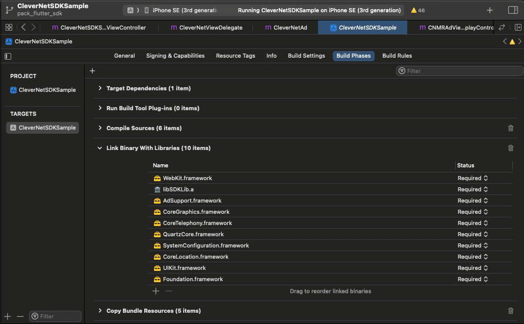 Add Frameworks