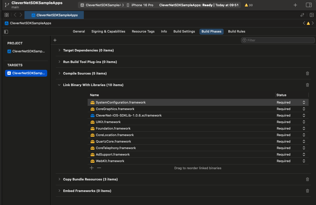 Add Frameworks